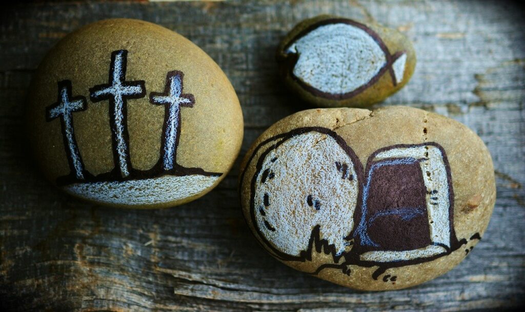 Christian Resurrection Rock Art for Easter