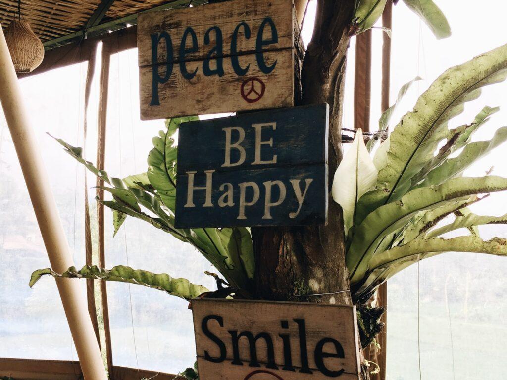 Smile Peace Be Happy Tropical Signs